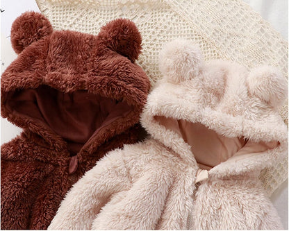 MeloBabe | Fluffy Hooded Romper with Ears