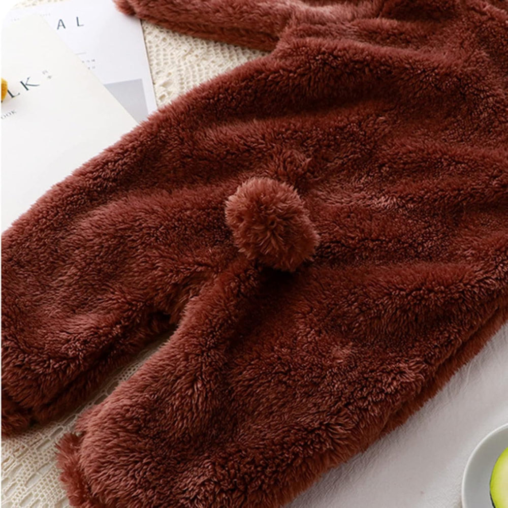 MeloBabe | Fluffy Hooded Romper with Ears