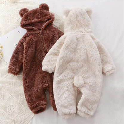 MeloBabe | Fluffy Hooded Romper with Ears